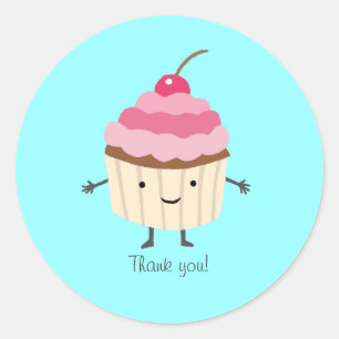 Cupcake Sticker Cute Happy Cupcake Thank you