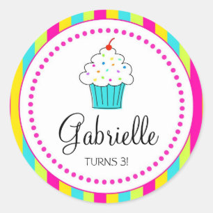 Cupcake Stickers, for DYI cupcake toppers Classic Round Sticker