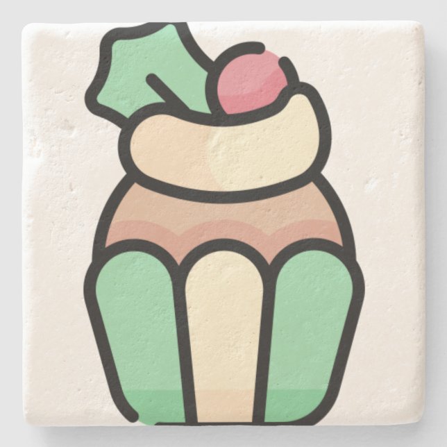 cupcake stone coaster (Front)