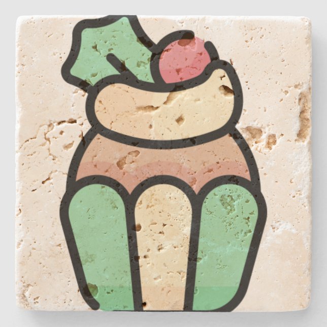 cupcake stone coaster (Front)