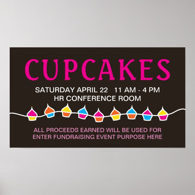 CUPCAKE string bake sale flyer Poster (Front)