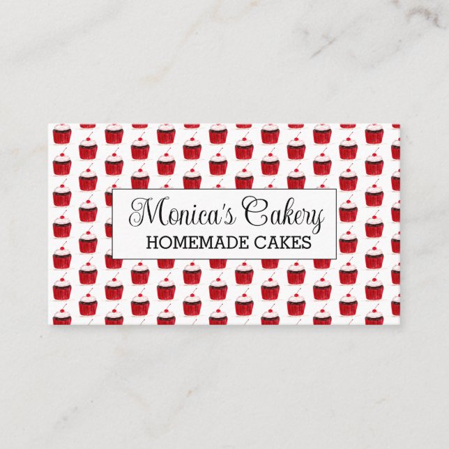 Cupcake Sweet Cakes Bakes Homemade Bakery  Business Card (Front)