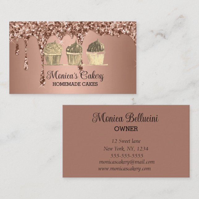 Cupcake Sweet Cakes Bakes Homemade Bakery  Business Card (Front/Back)