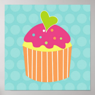 Cupcake Sweet Kids Nursery Wall Art Prints