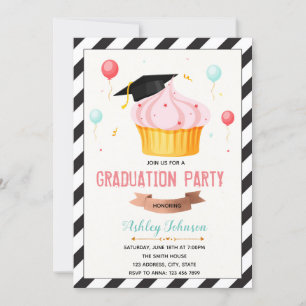 Cupcake Theme graduation invite