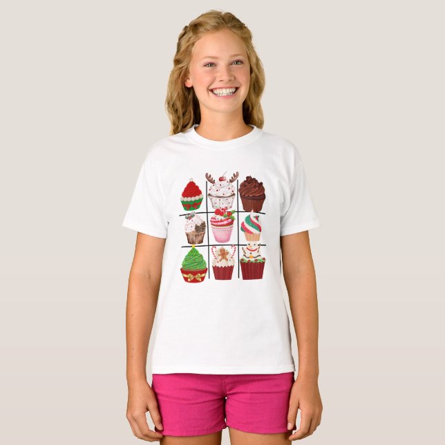 Cupcake tic tac toe T-Shirt (Front Full)