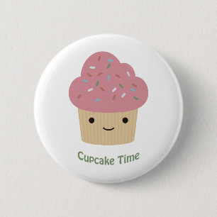Cupcake Time! Cute Pink Cupcake 6 Cm Round Badge
