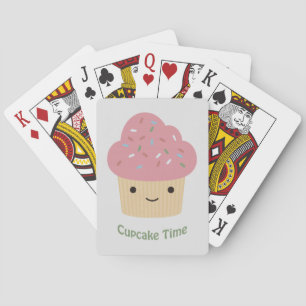 Cupcake Time! Cute Pink Cupcake Playing Cards