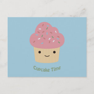 Cupcake Time! Cute Pink Cupcake Postcard