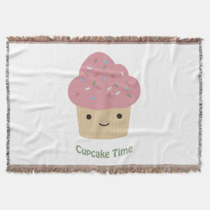 Cupcake Time! Cute Pink Cupcake Throw Blanket