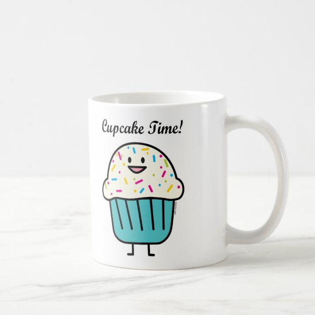 Cupcake Time with sprinkles sweet dessert fondant Coffee Mug (Right)