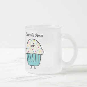 Cupcake Time with sprinkles sweet dessert fondant Frosted Glass Coffee Mug