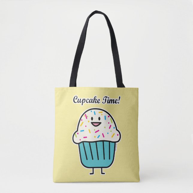 Cupcake Time with sprinkles sweet dessert fondant Tote Bag (Front)