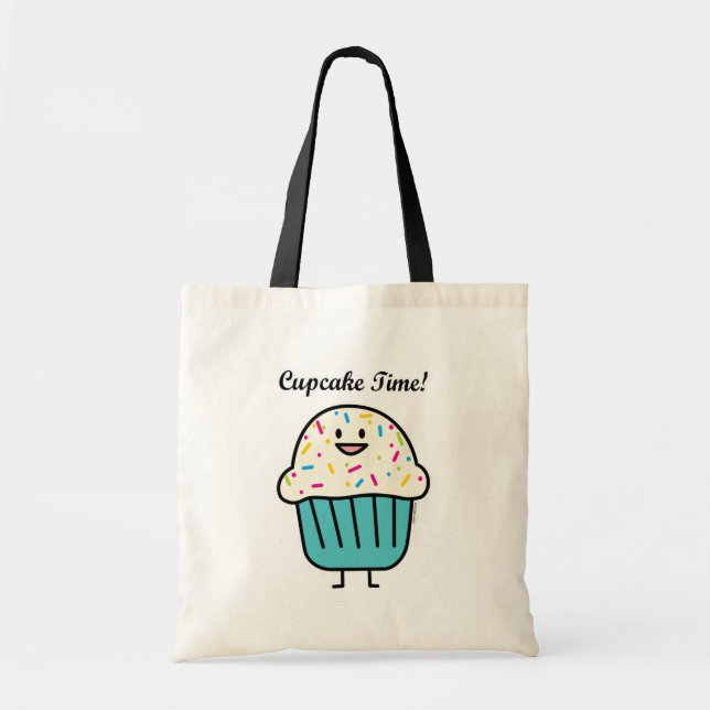 Cupcake Time with sprinkles sweet dessert fondant Tote Bag (Front)