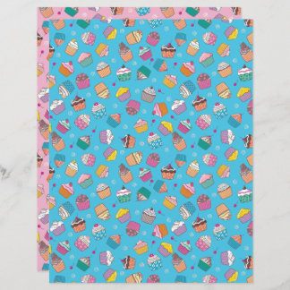 Cupcake toss print craft paper, two colour ways