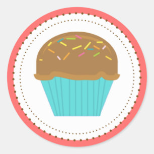 Cupcake Turquoise Aqua Stickers
