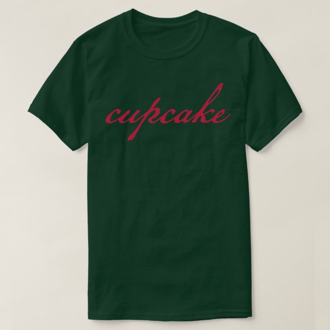 Cupcake Typography Viva Magenta Script T-Shirt (Design Front)