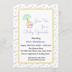 Cupcake, Umbrella, Baby Sprinkle Invitation