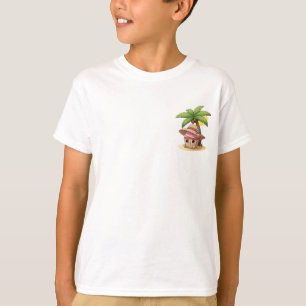 Cupcake Under a Tropical Palm Tree Kids T-Shirt