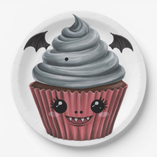 Cupcake Vampiro Fofo / Cute Vampire Cupcake Paper Plate