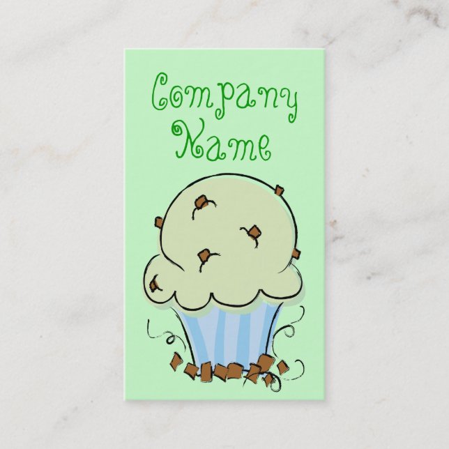 Cupcake Vertical Business Cards (Front)
