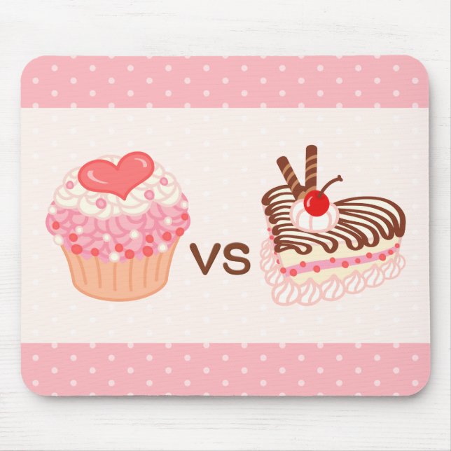 Cupcake VS Cheesecake Mouse Mat (Front)
