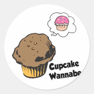 Cupcake Wannabe Muffin Classic Round Sticker
