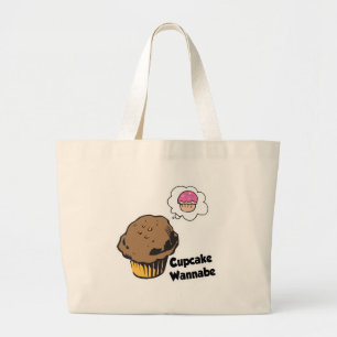 Cupcake Wannabe Muffin Large Tote Bag