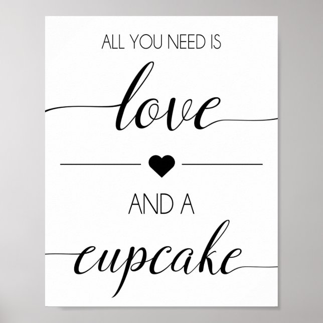 Cupcake Wedding Favour Sign | Treat Table Print (Front)