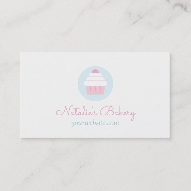 Cupcake White Frosting Pastry Bakery Cafe Business Card (Front)