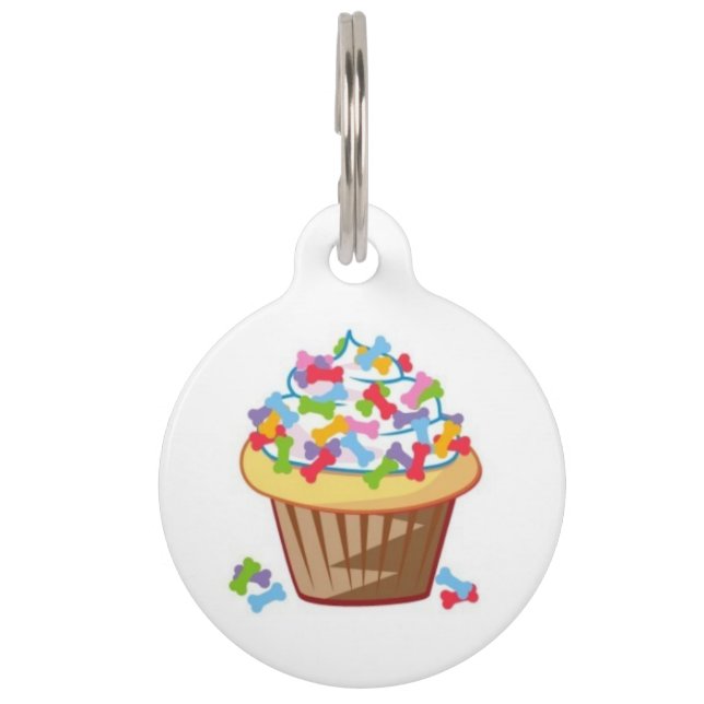 Cupcake With Bones Pet ID Tag (Front)