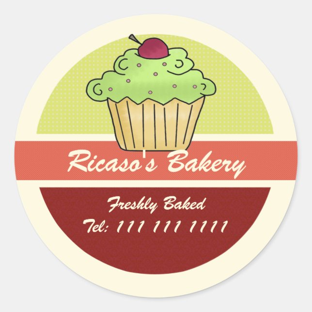 Cupcake With Cherry on Top Classic Round Sticker (Front)