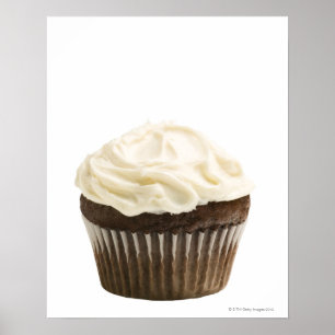 Cupcake with chocolate icing, studio shot 2 poster