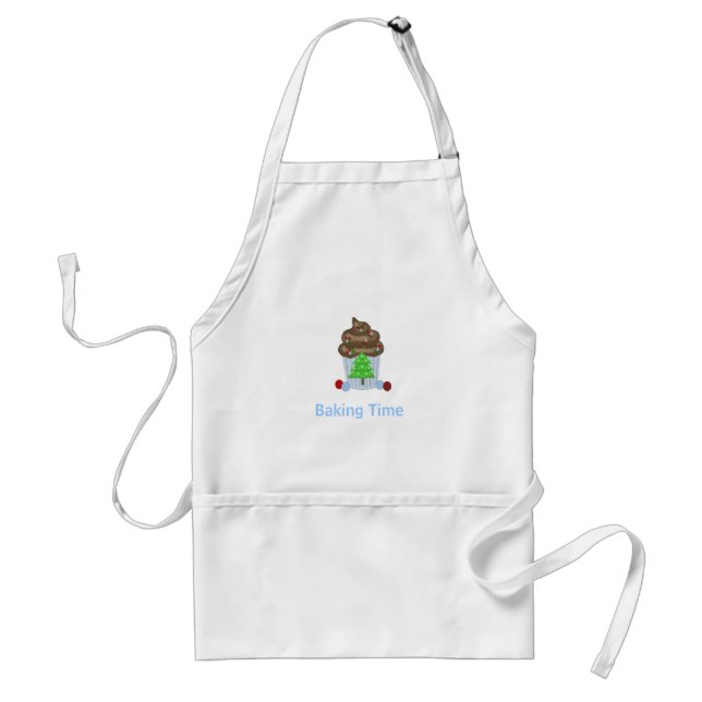 Cupcake with Christmas Tree Design Standard Apron (Front)