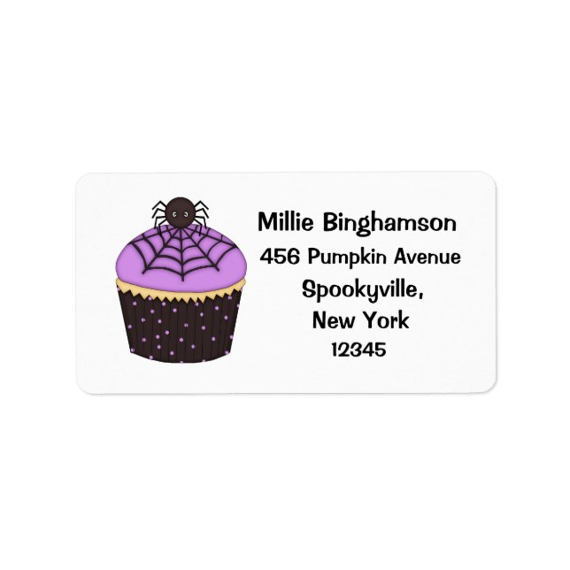 Cupcake with Spider/Web-Halloween Label (Front)