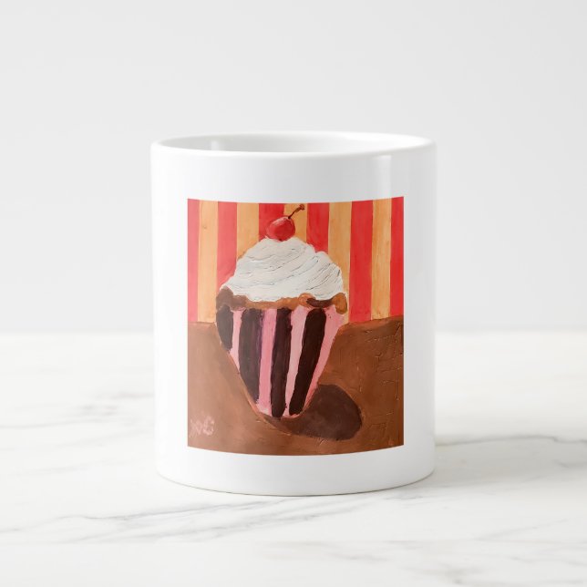 Cupcake with Vanilla Frosting Large Coffee Mug (Front)