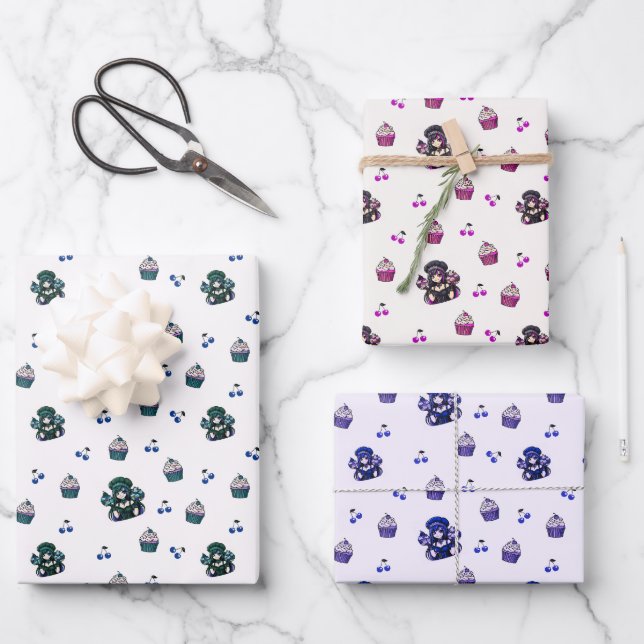 Cupcake Wrapping Paper set (Front)