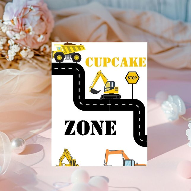 Cupcake Zone Construction Dump Truck Party  Pedestal Sign (Creator Uploaded)