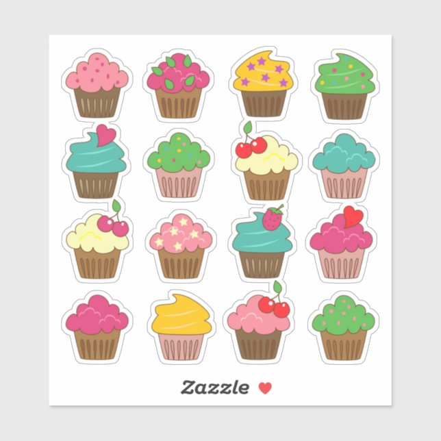 Cupcakes 2 Sticker (Sheet)
