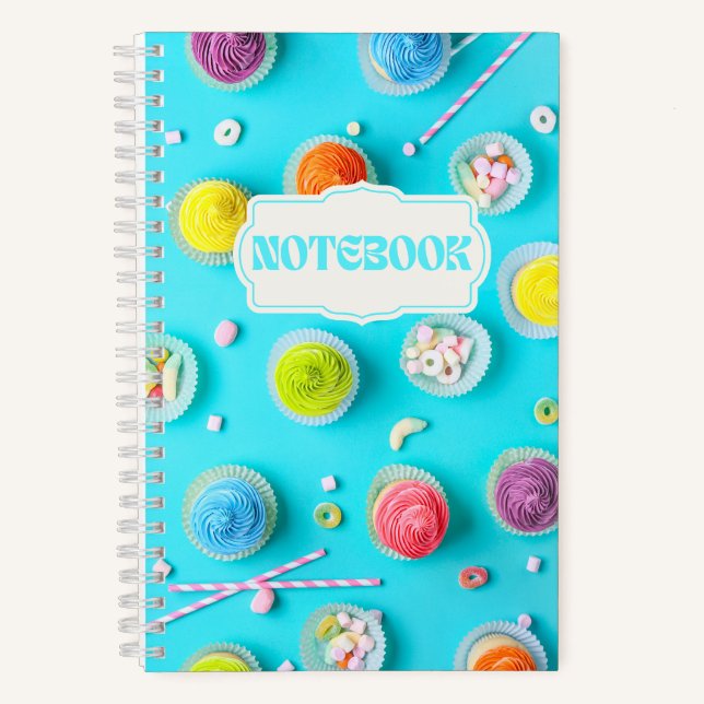 Cupcakes and Candies Colourful Bright Notebook (Front)