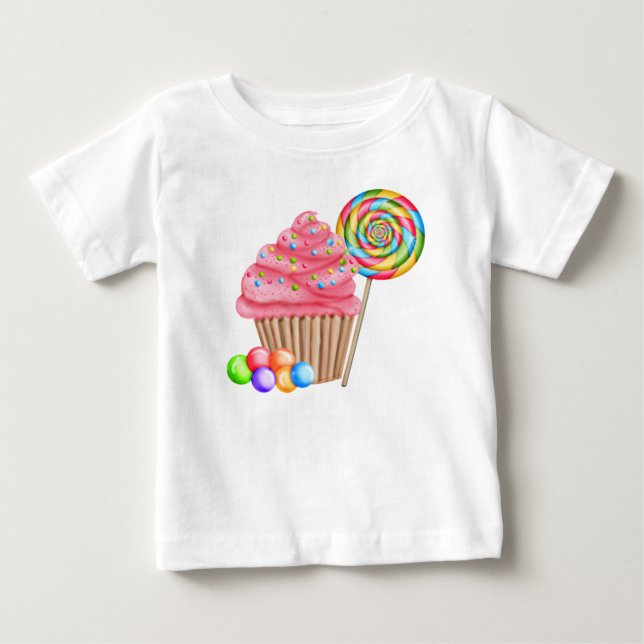 Cupcakes and Candy Birthday T Shirt (Front)