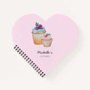 CupCakes And Fruits Watercolor Notebook