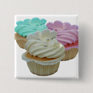 Cupcakes and Hearts 15 Cm Square Badge