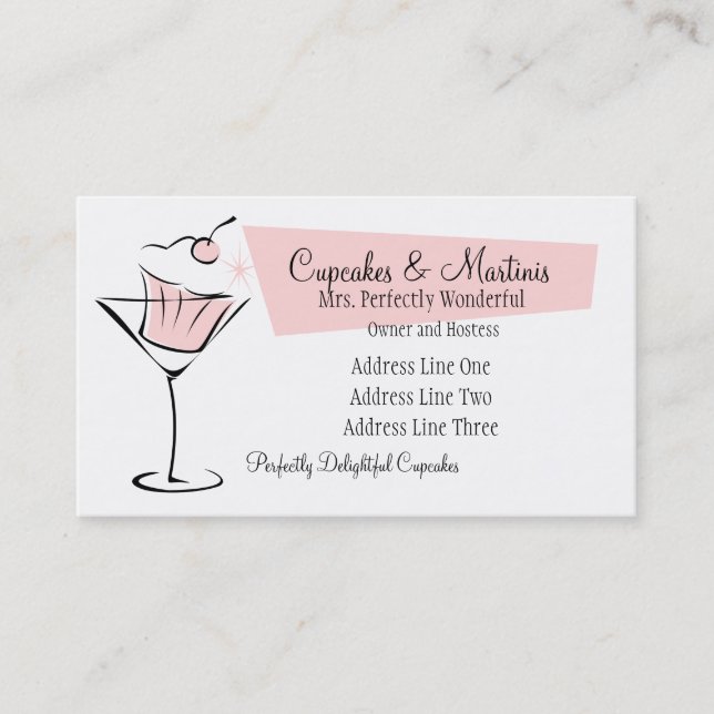 Cupcakes and Martinis Business Card (Front)
