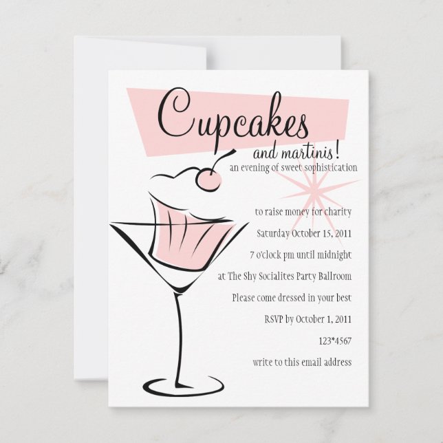 Cupcakes and Martinis! Invitation (Front)