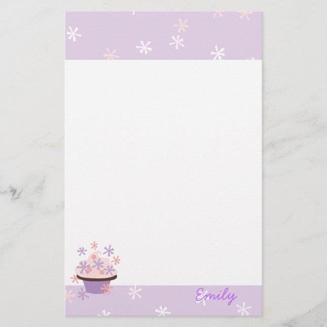 Cupcakes and Stars Stationery (Front)