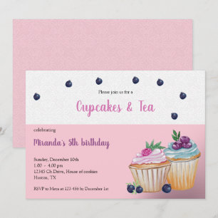 Cupcakes And Tea Birthday Paty Invitation