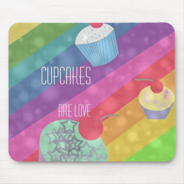Cupcakes Are Love mousepad (Front)