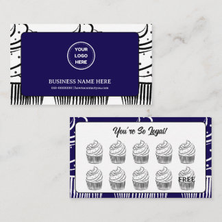 Cupcakes Bakery Coffee Shop Reward Point Loyalty Card