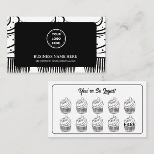Cupcakes Bakery Coffee Shop Reward Point Loyalty Card